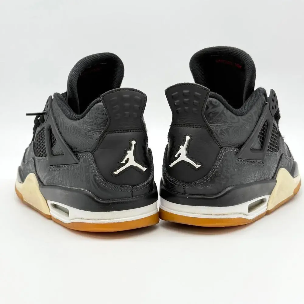 Nike Air Jordan 4 Retro GS 'Laser Black Gum' Youth Size 7 - Picture 6 of 13